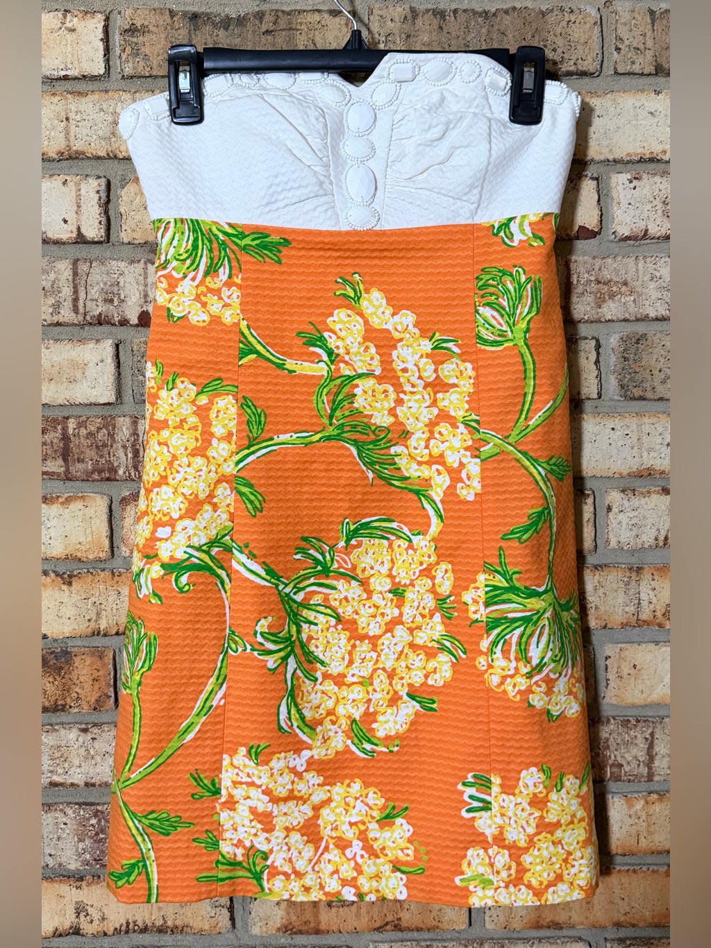 Lilly Pulitzer Strapless Orange Dress 0